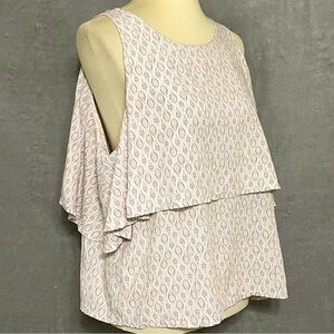 Tina Stephens Made in Italy Women’s Layered Sleeveless Viscose top (23”x 23”)